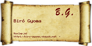 Biró Gyoma névjegykártya